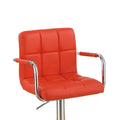 Contemporary Style Red Faux Leather Bar Stool Counter red-dining room-contemporary-modern-fabric