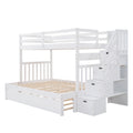 Twin Over Twin Full Bunk Bed With Twin Size Trundle White Old Sku :Lp000025Aak White Solid Wood