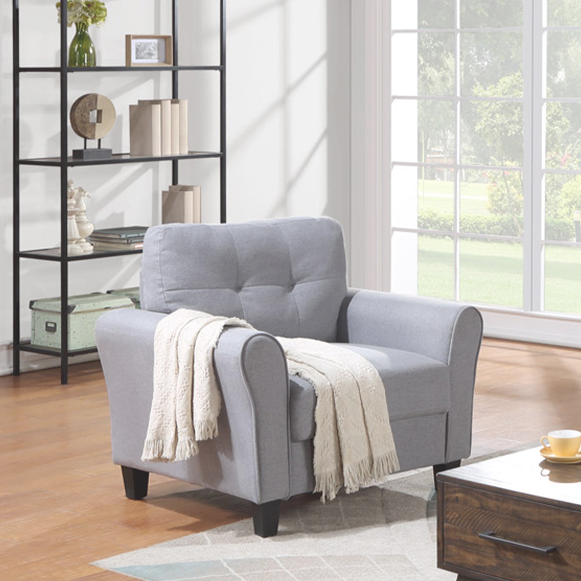 Modern Living Room Sofa Set Linen Upholstered Couch Furniture For Home Or Office ,Light Grey Blue, 1 2 3 Seat,Old Sku:Sg000373Aaa Light Grey Blue Foam Linen 6 Seat