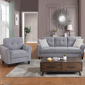 Modern Living Room Sofa Set Linen Upholstered Couch Furniture For Home Or Office ,Light Grey Blue, 1 3 Seat,Old Sku:Sg000371Aaa Light Grey Blue Foam Linen 4 Seat