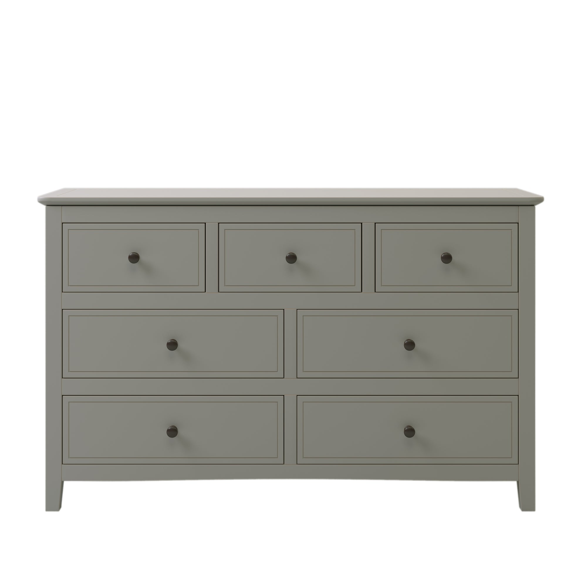 7 Drawers Solid Wood Dresser,Gray Old Sku:Wf283151Aag Gray Solid Wood