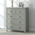 5 Drawers Solid Wood Chest, Gray Old Sku:Wf283150Aag Gray Solid Wood