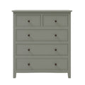 5 Drawers Solid Wood Chest, Gray Old Sku:Wf283150Aag Gray Solid Wood