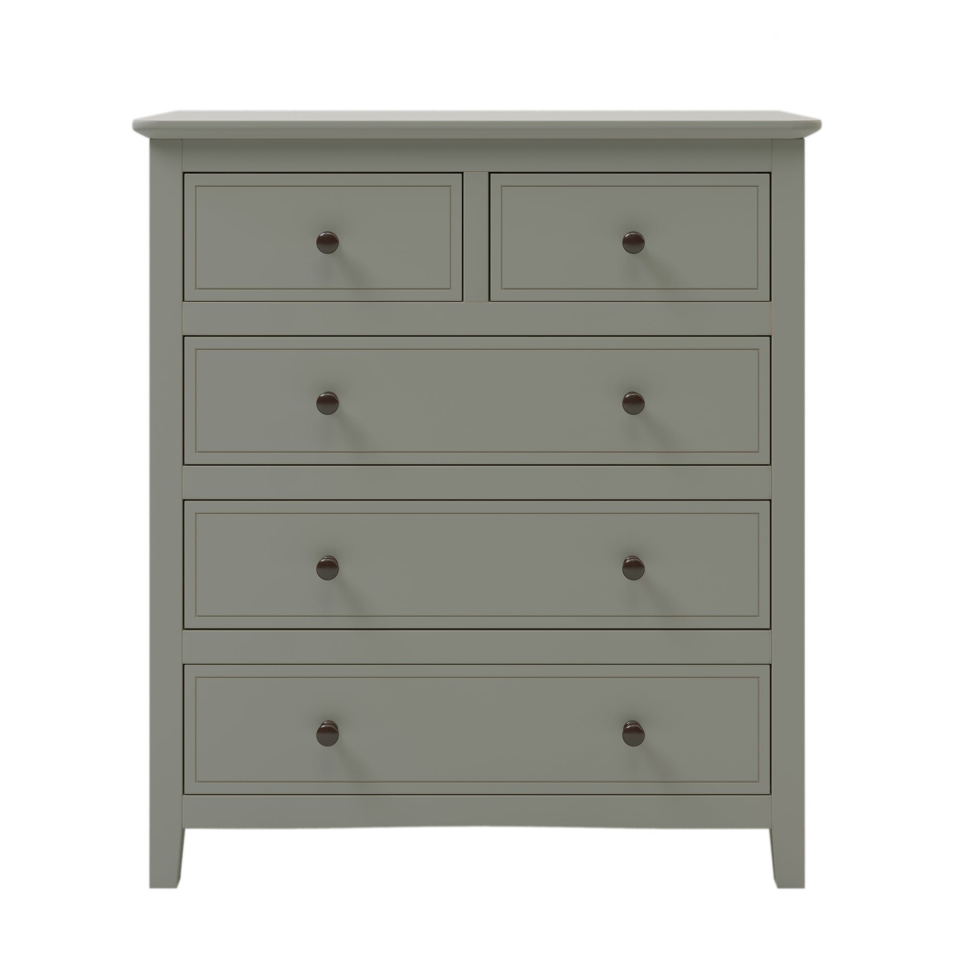 5 Drawers Solid Wood Chest, Gray Old Sku:Wf283150Aag Gray Solid Wood