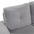 Orisfur. Reversible Sectional Sofa Space Saving With Storage Ottoman Rivet Ornament L Shape Couch For Large Space Dorm Apartment Light Grey Foam Linen 5 Seat