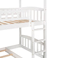 Twin Over Twin Bunk Bed With Two Drawers And Slide, House Bed With Slide, White Old Sku :Lp000129Aak White Pine