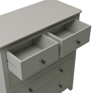 5 Drawers Solid Wood Chest, Gray Old Sku:Wf283150Aag Gray Solid Wood