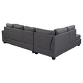 Orisfur. Reversible Sectional Sofa Space Saving With Storage Ottoman Rivet Ornament L Shape Couch For Large Space Dorm Apartment Gray Foam Linen 5 Seat