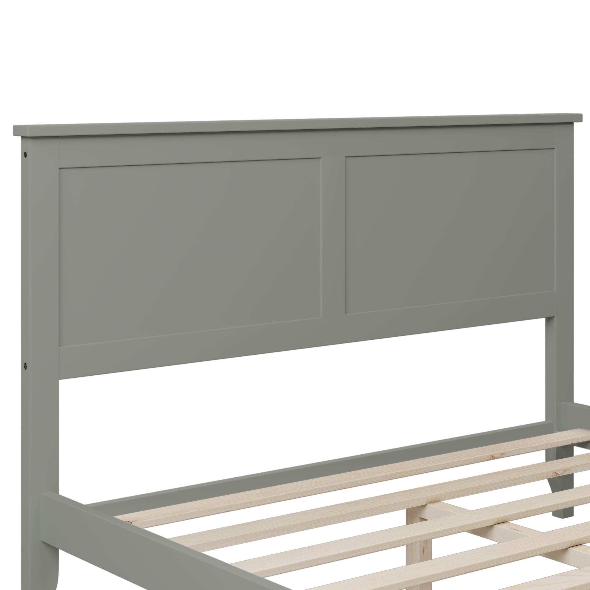 Modern Gray Solid Wood Full Platform Bed old gray-solid wood