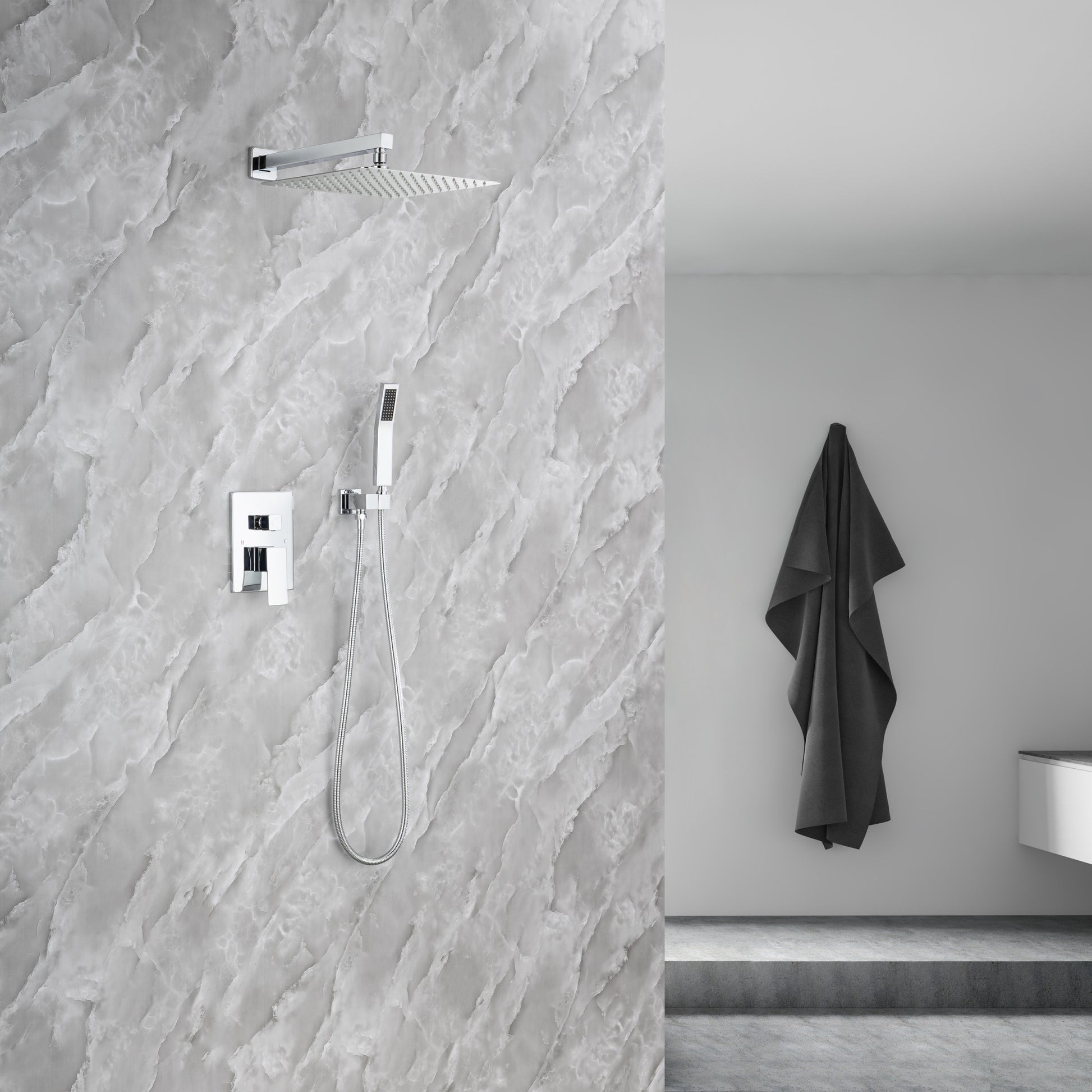 Rainfall 10 inch Shower System Bathroom Luxury Rain chrome-brass