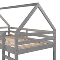 Twin Size Loft Bed With Slide, House Bed With Slide,Gray Old Sku :Wf281158Aae Gray Solid Wood