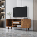 Tv Stand Use In Living Room Furniture With 1 Storage And 2 Shelves Cabinet, High Quality Particle Board,Walnut Walnut Particle Board