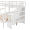 Stairway Twin Over Full Bunk Bed With Drawer, Storage And Guard Rail For Bedroom, Dorm, For Adults, White Color Old Sku :Lp000219Aak White Solid Wood