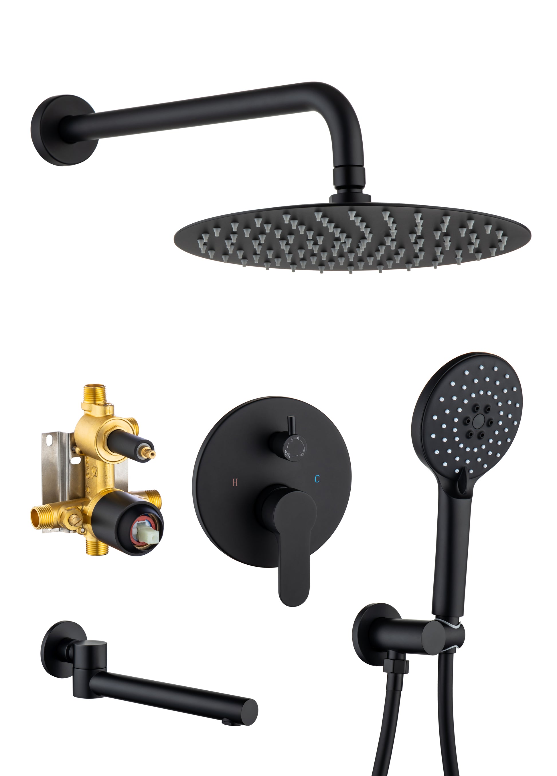 Tub Shower Faucets Sets Complete Bathtub Faucet Set black-brass