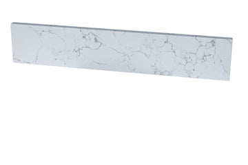 49" Lightning White Engineered Stone Vanity Top Backsplash White Bamboo Stone