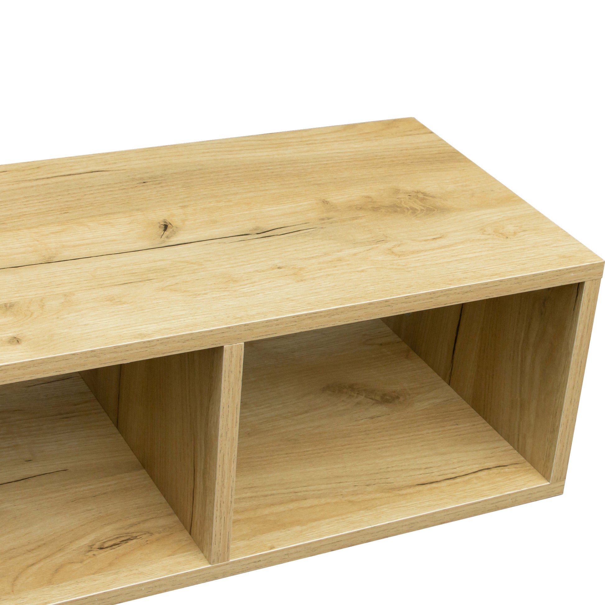 Double L Shaped Oak Tv Stand,Display Shelf ,Bookcase For Home Furniture,Oak Oak Particle Board