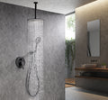 Black Shower System, Ceiling Rainfall Shower Faucet black-brass