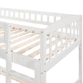 Twin Over Twin Bunk Bed With Slide And Ladder, White Old Sku :Lp000514Aak White Solid Wood