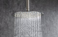 Black Shower System, Ceiling Rainfall Shower Faucet brushed nickel-brass