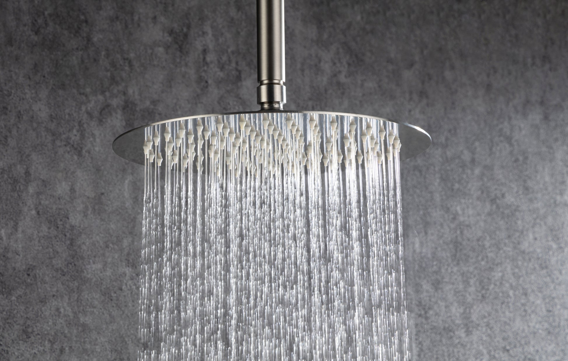 Black Shower System, Ceiling Rainfall Shower Faucet brushed nickel-brass