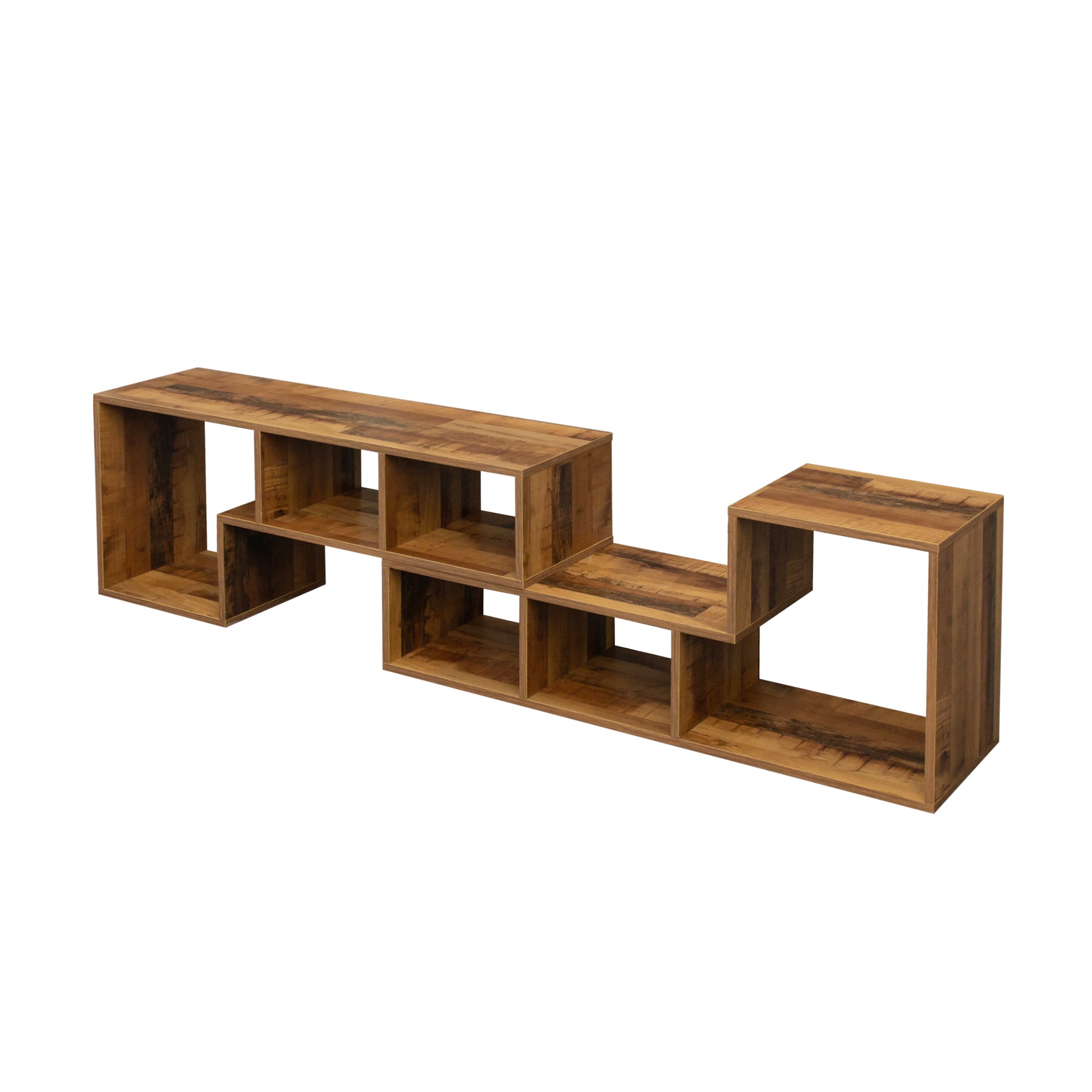 Double L Shaped Oak Tv Stand,Display Shelf ,Bookcase For Home Furniture,Fir Wood Oak Particle Board