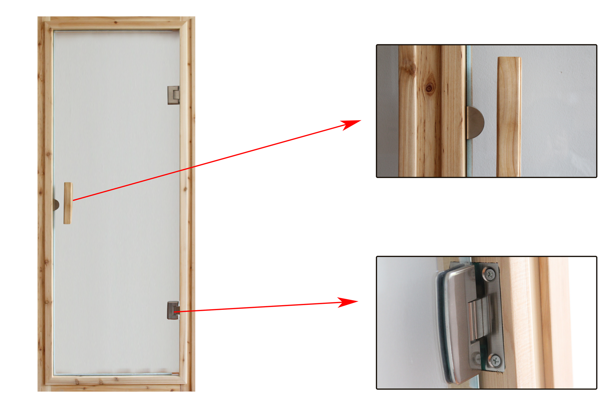 Outdoor W632S00010 Sauna Room'S Front Wall Natural Wood Stainless Steel