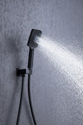 Ceiling Rainfall Shower Faucet Set 3 Function Bathroom black-brass