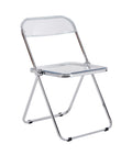 Clear Transparent Folding Chair Office Chair Coffee Chair Meeting Room Chair Pc Plastic Living Room Seat Clear Steel