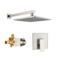 10 Inch Rain Shower Head System Shower Combo Set brushed nickel-brass