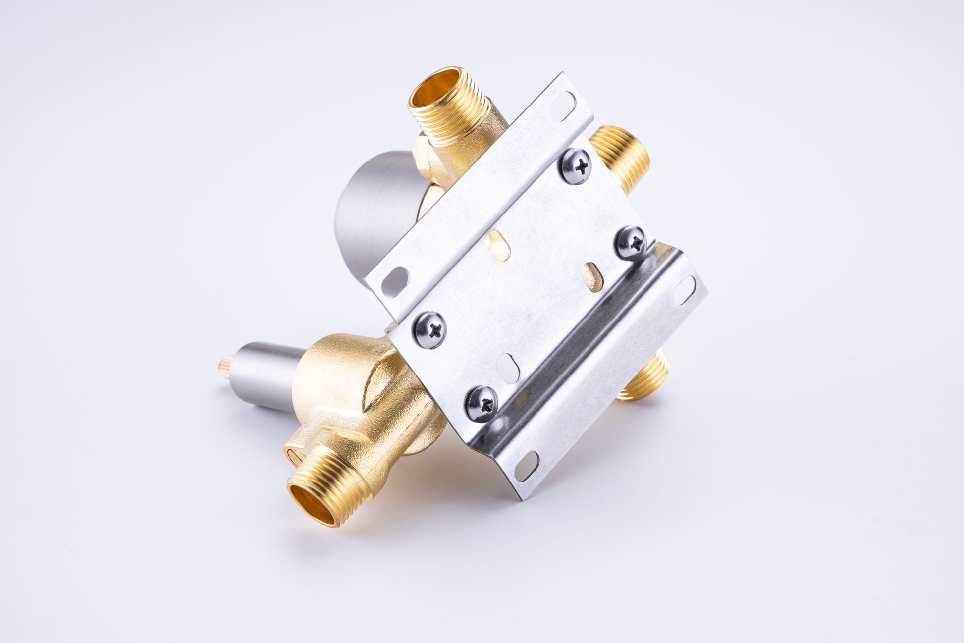 Shower Faucet Set, Wall Mount Round hower System Mixer brushed nickel-brass