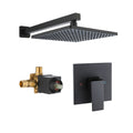 10 Inch Rain Shower Head System Shower Combo Set black-brass