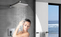 10 Inch Rain Shower Head System Shower Combo Set chrome-brass