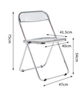 Clear Transparent Folding Chair Office Chair Coffee Chair Meeting Room Chair Pc Plastic Living Room Seat Clear Steel