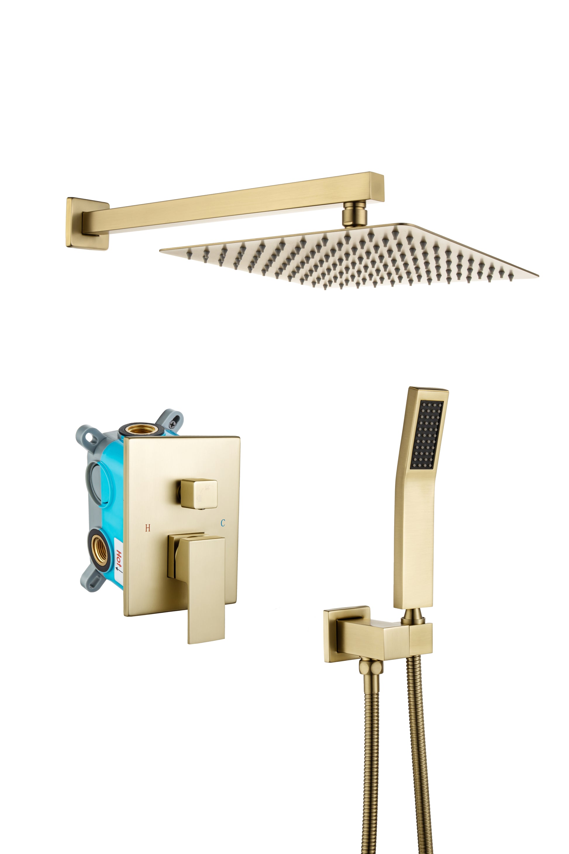 Rainfall 10 inch Shower System Bathroom Luxury Rain golden-brass