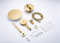 Black Shower System, Ceiling Rainfall Shower Faucet golden-brass