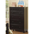 Contemporary Black Finish 1Pc Chest Of Drawers Plywood Pine Veneer Bedroom Furniture 5 Drawers Tall Chest Black Bedroom Modern,Transitional Pine Plywood