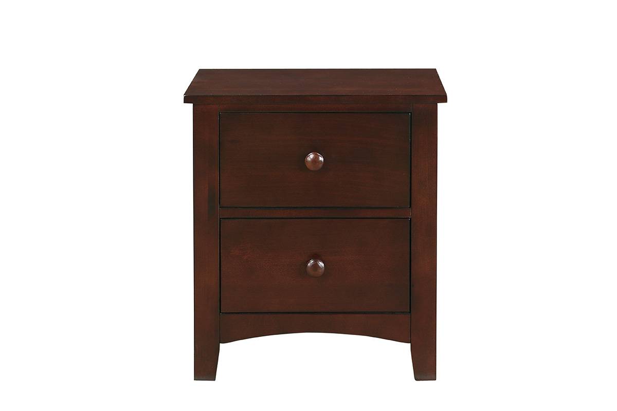 Dark Oak Finish Nightstand 2 Drawers Pine Veneer Mdf Wooden 1Pc Modern Nightstand Brown Mix Brown 2 Drawers Bedroom Bedside Cabinet Modern,Transitional Rubberwood Storage Cherry Plywood