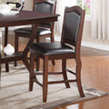 Dark Brown Wood Finish Set of 2 Counter Height Chairs dark brown-brown-dining