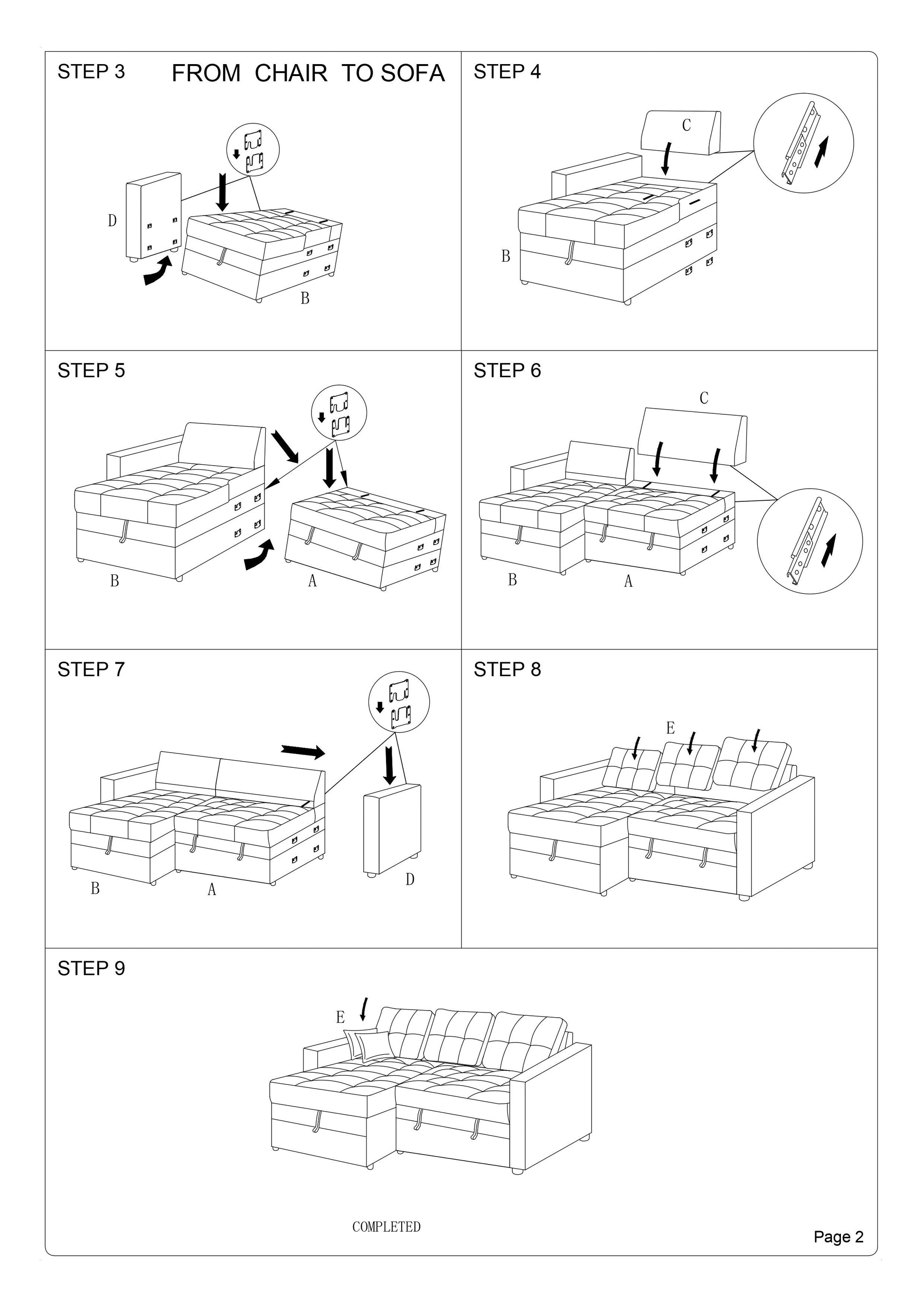 Espresso Convertible Sectional Pull Out Bed Sofa Chaise Reversible Storage Chaise Polyfiber Tufted Couch Lounge Espresso Wood Primary Living Space Tufted Back Contemporary,Modern L Shaped Pine Square Arms Plywood 4 Seat