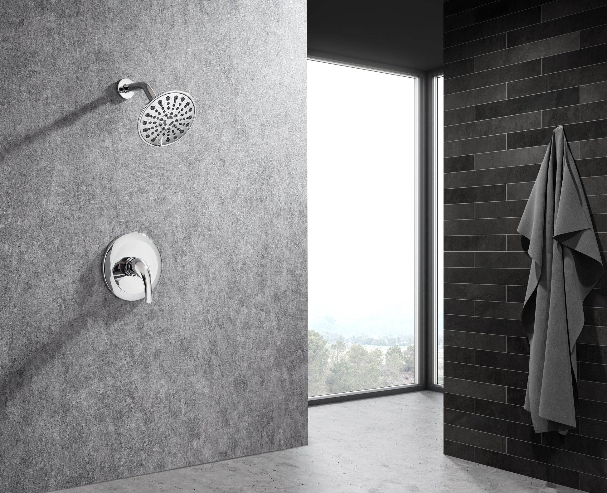 6 In. 6 Spray Balancing Shower Head Shower Faucet chrome-brass