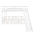 Twin Over Twin Bunk Bed With Slide And Ladder, White Old Sku:Lp000009Aak White Solid Wood