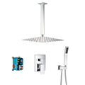 12 inch Ceiling Shower System Brushed Nickel Shower chrome-brass