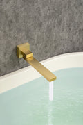 Waterfall Wall Mounted Bathtub Faucet with Hand Shower golden-brass