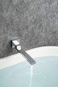 Waterfall Wall Mounted Bathtub Faucet with Hand Shower chrome-brass