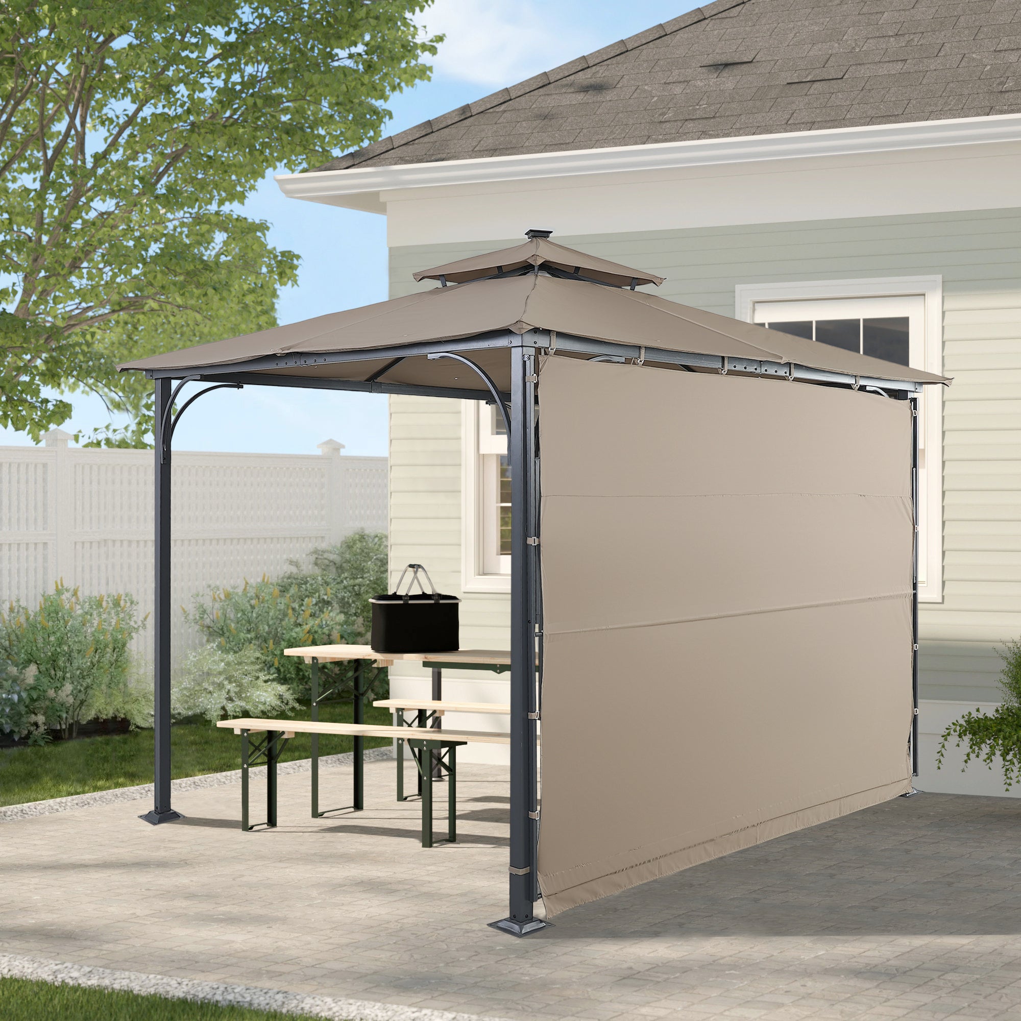Patio 9.8ft.L x 9.8ft.W Gazebo with Extended