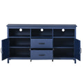 Tv Stand For Tv Up To 68 In With 2 Doors And 2 Drawers Open Style Cabinet, Sideboard For Living Room, Navy Navy Mdf