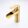 Waterfall Bathroom Faucet Bathroom Faucet with Pop Up golden-metal
