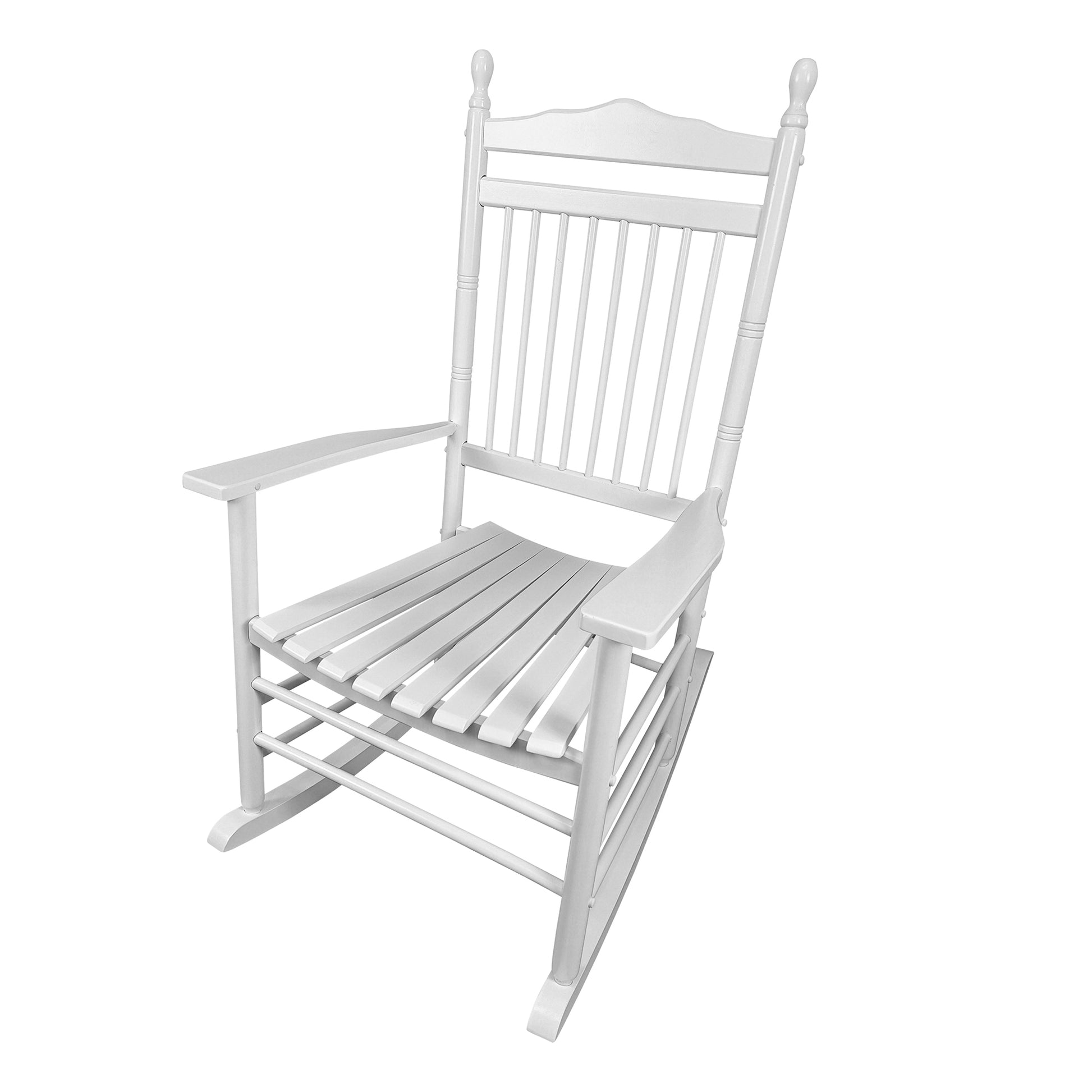 Balcony Porch Adult Rocking Chair White White Solid Wood