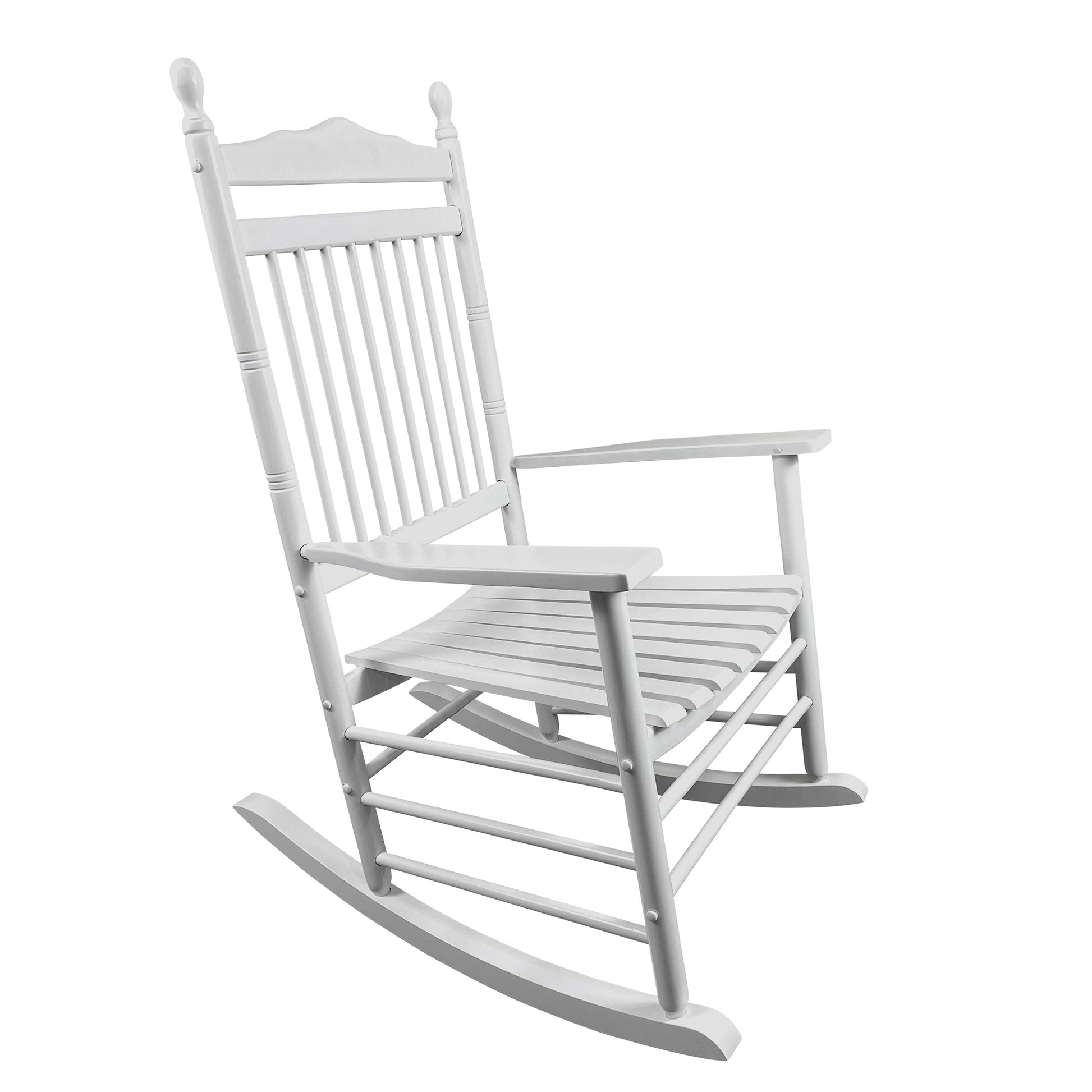 Balcony Porch Adult Rocking Chair White White Solid Wood