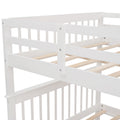 Stairway Full Over Full Bunk Bed With Twin Size Trundle, Storage And Guard Rail For Bedroom, Dorm White Old Sku :Lp001210Aak White Solid Wood